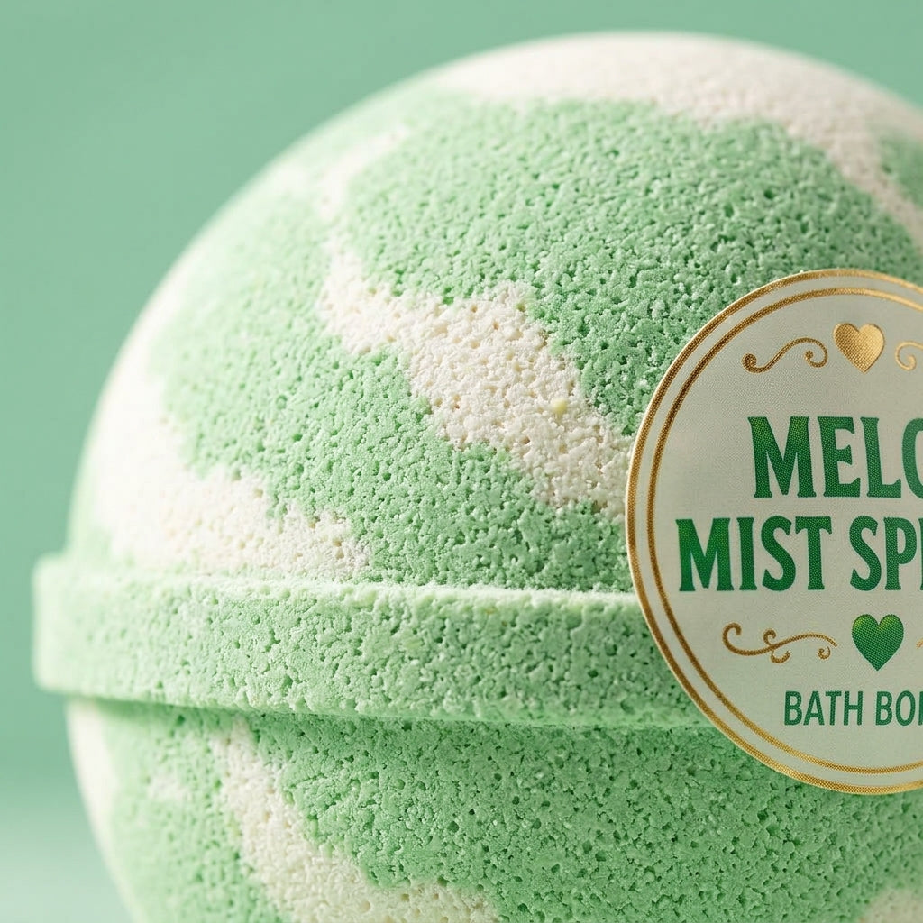 Melon Mist Splash Bath Bomb | Cucumber Melon Cream Fizzy Bath Bomb | Fresh Handmade Bath Treat
